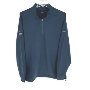 DUNNING GOLF Mens XXXL 1/4 Zip NJ Golf‎ Foundation Blue Long Sleeve Shirt